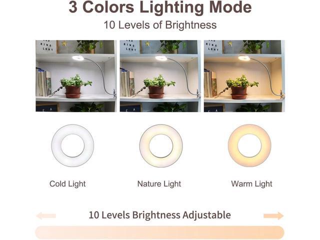 KEHIPI Clip on Desk/Ring Light with Clamp for Video Conference Lighting, Computer Webcam, USB LED Laptop Light for Zoom Meetings Reading with 3...