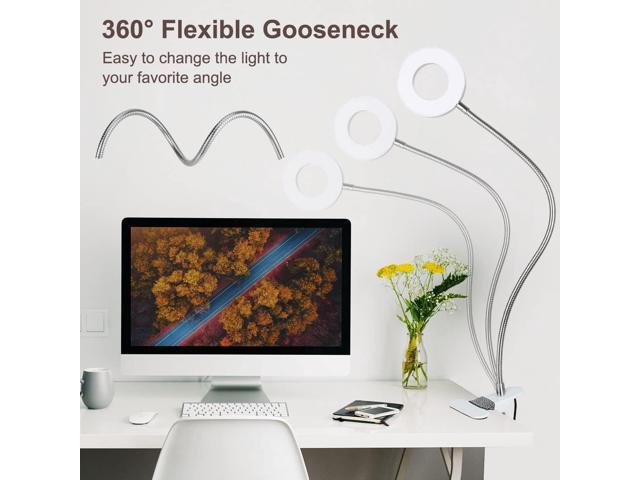 KEHIPI Clip on Desk/Ring Light with Clamp for Video Conference Lighting, Computer Webcam, USB LED Laptop Light for Zoom Meetings Reading with 3...