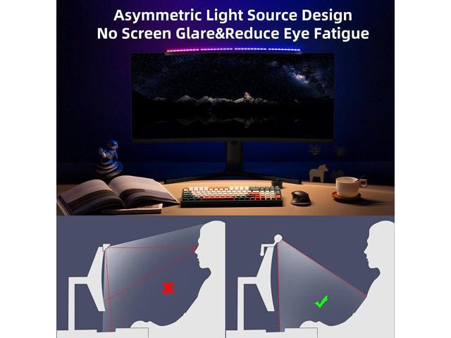 KEHIPI Curved Monitor Light Bar for Curved Monitor,Monitor Lights with Wireless Remote Control,Computer Light with Stepless Dimming,Monitor Lamp...