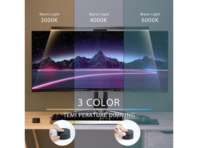 KEHIPI Curved Monitor Light Bar for Curved Monitor,Monitor Lights with Wireless Remote Control,Computer Light with Stepless Dimming,Monitor Lamp...