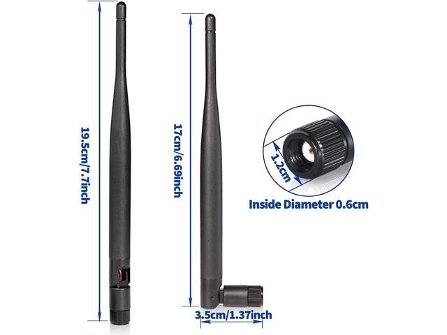 KEHIPI Dual Band WiFi 2.4GHz 5GHz 5.8GHz 6dBi MIMO RP-SMA Male Antenna (4-Pack) for WiFi Router Wireless Network Card USB Adapter Security IP...