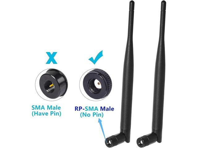 KEHIPI Dual Band WiFi 2.4GHz 5GHz 5.8GHz 6dBi MIMO RP-SMA Male Antenna (4-Pack) for WiFi Router Wireless Network Card USB Adapter Security IP...
