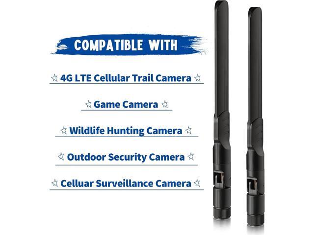 KEHIPI 4G LTE Cellular Trail Camera Antenna 8dBi RP-SMA Male Antenna (4-Pack) Compatible with Spypoint Link Micro Solar EVO Link S Dark Wildlife...