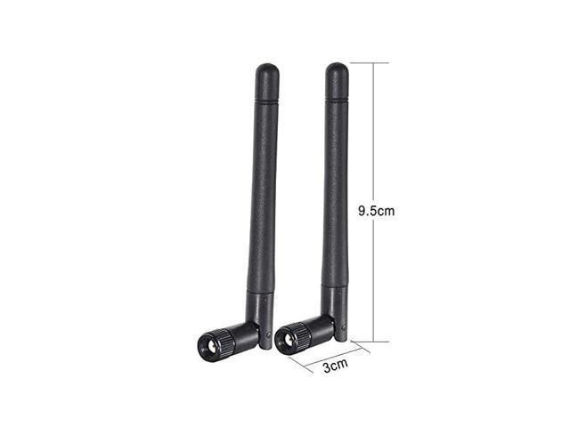 KEHIPI Dual Band WiFi Antenna 2.4GHz 5GHz 5.8GHz 3dBi MIMO RP-SMA Male (2-Pack) + 2 x 12 inch u. fl to Rp-SMA Cable for WiFi Router Wireless Mini...