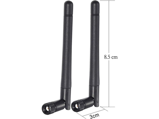 KEHIPI Dual Band WiFi 2.4GHz 5GHz 5.8GHz 3dBi MIMO RP-SMA Male Antenna (2-Pack) for WiFi Router Wireless Network Card USB Adapter Security IP...