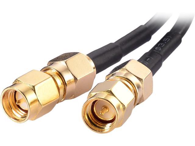 KEHIPI 2.4GHz 5GHz Dual Band WiFi Antenna RP-SMA Male Connector with SMA Male to RP-SMA Female Adapter (2-Pack) for PCI-E WiFi Network Card USB...