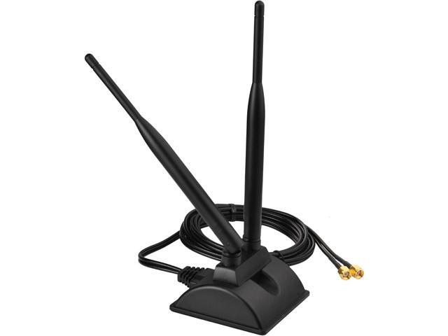 KEHIPI 2.4GHz 5GHz Dual Band RP-SMA Male WiFi Antenna + IPEX MHF4 to RP-SMA Female Cable 9.8 inch 2-Pack for M.2 NGFF Network Card PC Desktop Computer
