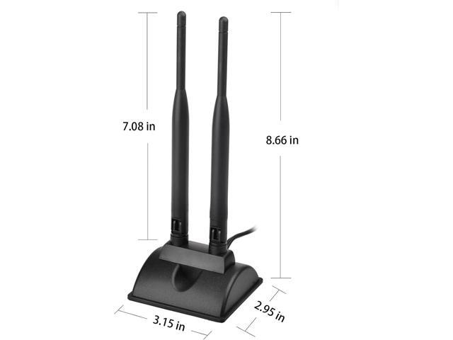 KEHIPI 2.4GHz 5GHz Dual Band WiFi Antenna RP-SMA Male Antenna + IPEX U. FL to RP-SMA Female Cable 6 inch (2-Pack) for Mini PCIe Network Card USB...