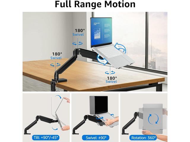 KEHIPI Laptop Arm Mount for Desk Holds 3.3-17.6lbs, Single Laptop Computer Desk Mount for 13-17 Inch Notebook Fully Adjustable Laptop Tray Stand...