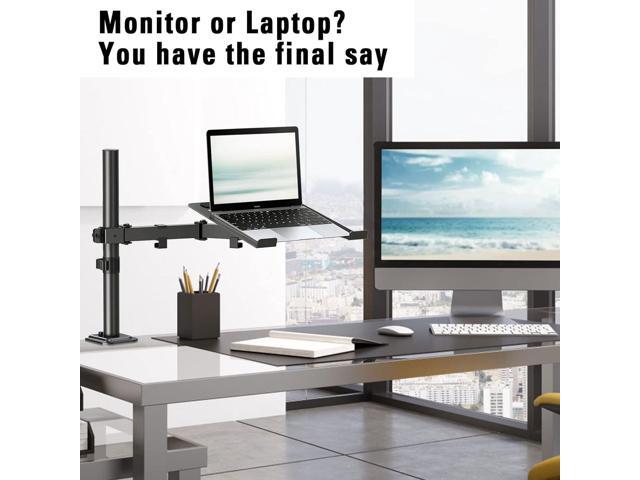 KEHIPI Single Laptop Tray Desk Mount for 13-17 Inch Laptop Notebook, Fully Adjustable Laptop Arm, Full Motion Laptop Stand, Holds up to 17.6lbs,...