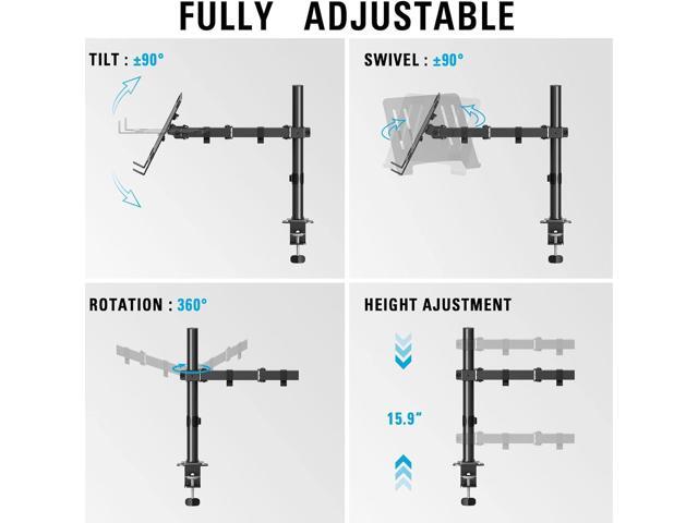 KEHIPI Single Laptop Tray Desk Mount for 13-17 Inch Laptop Notebook, Fully Adjustable Laptop Arm, Full Motion Laptop Stand, Holds up to 17.6lbs,...