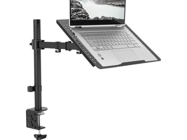 KEHIPI Single Laptop Notebook Desk Mount Stand, Fully Adjustable Extension with C-clamp, Fits up to 17 inch Laptops, Black, STAND-V001L