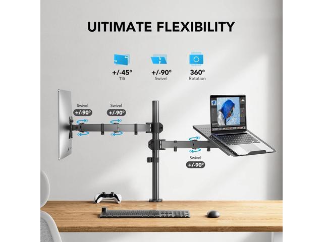 KEHIPI Laptop Monitor Mount,Single Monitor Desk Mount Holds 32 inch,Laptop Notebook Desk Mount Stand fits up to 17 inch,Fully Adjustable Weight up...