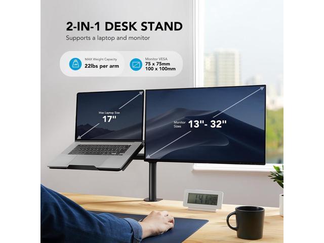 KEHIPI Laptop Monitor Mount,Single Monitor Desk Mount Holds 32 inch,Laptop Notebook Desk Mount Stand fits up to 17 inch,Fully Adjustable Weight up...