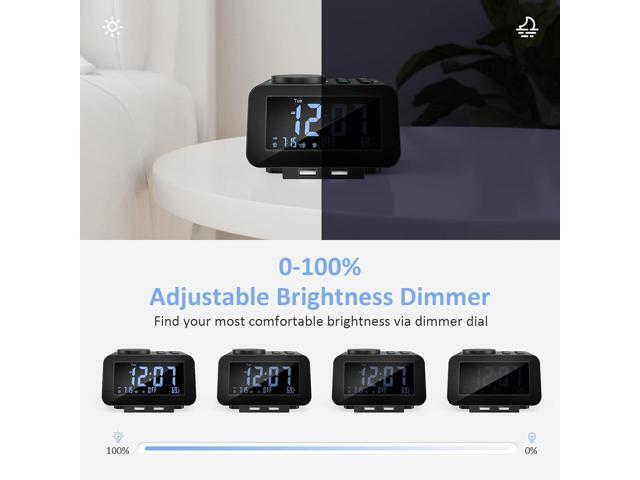 KEHIPI Digital Dual Alarm Clock Radio - 0-100% Dimmer with Weekday/Weekend Mode, 6 Sounds Adjustable Volume, FM Radio w/Sleep Timer, Snooze, 2 USB...