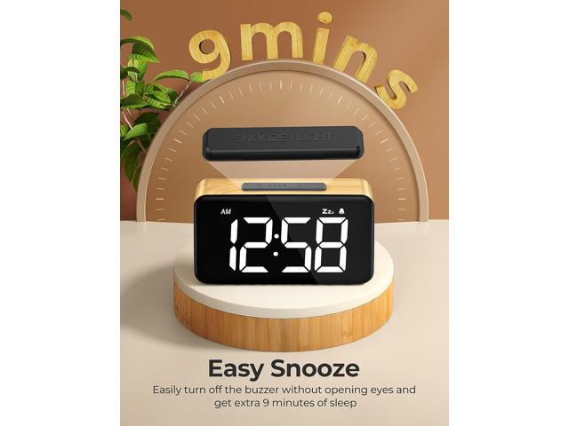 KEHIPI Digital Alarm Clocks for Bedrooms, Digital Clock with Large Digits,Easy to Use,5 Levels Brightness + OFF, Snooze, Power-off...
