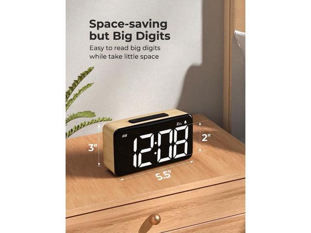 KEHIPI Digital Alarm Clocks for Bedrooms, Digital Clock with Large Digits,Easy to Use,5 Levels Brightness + OFF, Snooze, Power-off...
