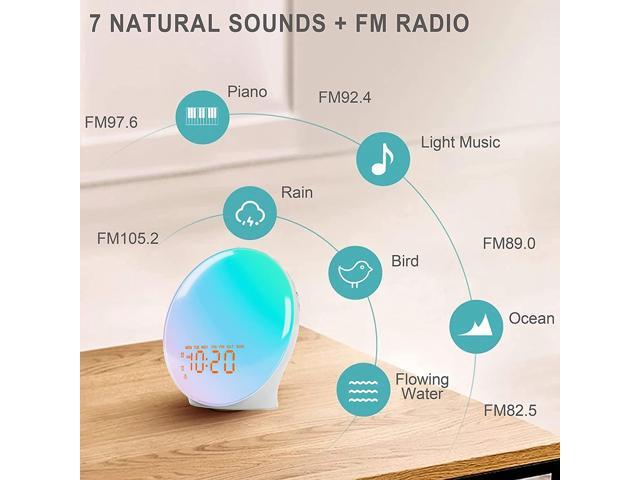 KEHIPI Wake Up Light Sunrise Alarm Clock for Kids, Heavy Sleepers, Bedroom, Upgraded Full Screen with Sunrise Simulation, Sleep Aid, Dual Alarms,FM...