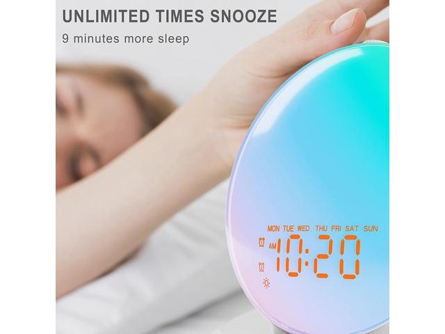 KEHIPI Wake Up Light Sunrise Alarm Clock for Kids, Heavy Sleepers, Bedroom, Upgraded Full Screen with Sunrise Simulation, Sleep Aid, Dual Alarms,FM...