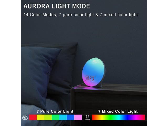 KEHIPI Wake Up Light Sunrise Alarm Clock for Kids, Heavy Sleepers, Bedroom, Upgraded Full Screen with Sunrise Simulation, Sleep Aid, Dual Alarms,FM...