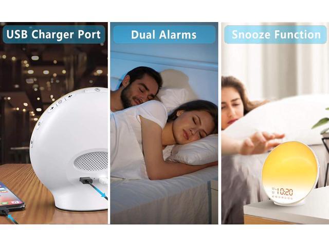 KEHIPI Wake Up Light Sunrise Alarm Clock for Kids, Heavy Sleepers, Bedroom, Upgraded Full Screen with Sunrise Simulation, Sleep Aid, Dual Alarms,FM...