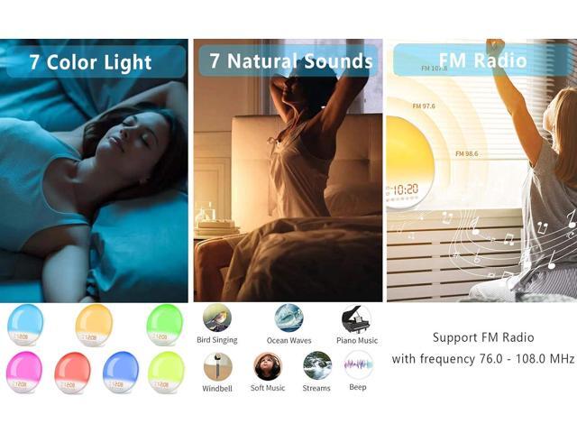 KEHIPI Wake Up Light Sunrise Alarm Clock for Kids, Heavy Sleepers, Bedroom, Upgraded Full Screen with Sunrise Simulation, Sleep Aid, Dual Alarms,FM...