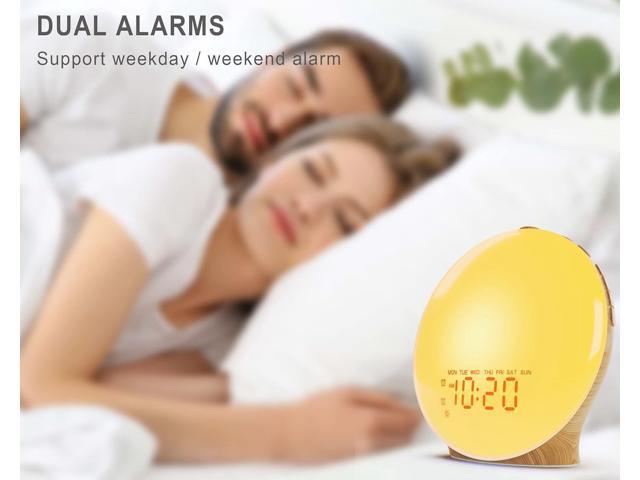 KEHIPI Wake Up Light Sunrise Alarm Clock for Kids, Heavy Sleepers, Bedroom, Upgraded Full Screen with Sunrise Simulation, Sleep Aid, Dual Alarms,FM...