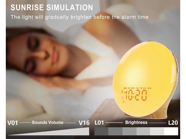 KEHIPI Wake Up Light Sunrise Alarm Clock for Kids, Heavy Sleepers, Bedroom, Upgraded Full Screen with Sunrise Simulation, Sleep Aid, Dual Alarms,FM...