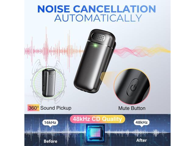 KEHIPI Mini Wireless Lavalier Lapel Microphone for iPhone, iPad - with 500mAh Charge Case & 30Hrs Playtime, 2 Pack Clip-On Small Mic for Tiktok,...