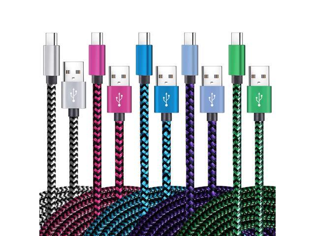 KEHIPI USB Type C Cable Fast Charging, Tpc001 5 Pack(6Ft 3A) Braided C Charger Cables Compatible with Samsung S10e/note 9/s10/s9/s8 Plus/A80/A50/A20
