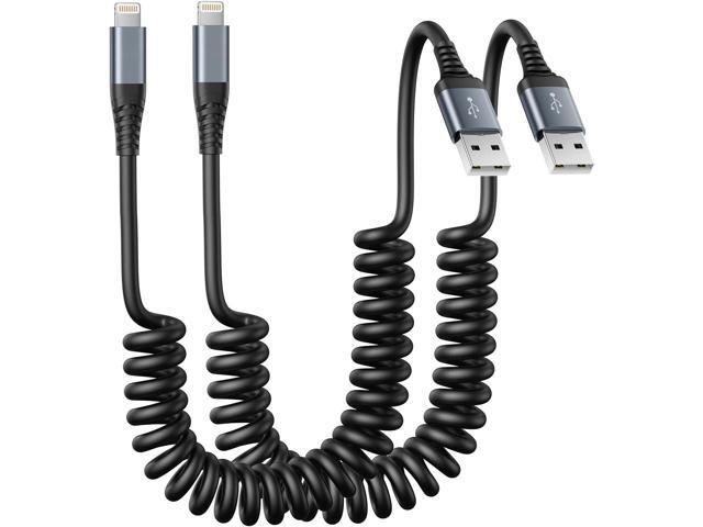 KEHIPI Coiled Lightning Cable,iPhone Charger Cable 3FT for Car, 2 Pack [Apple MFi Certified] 3 Feet Lightning Cord Compatible with...