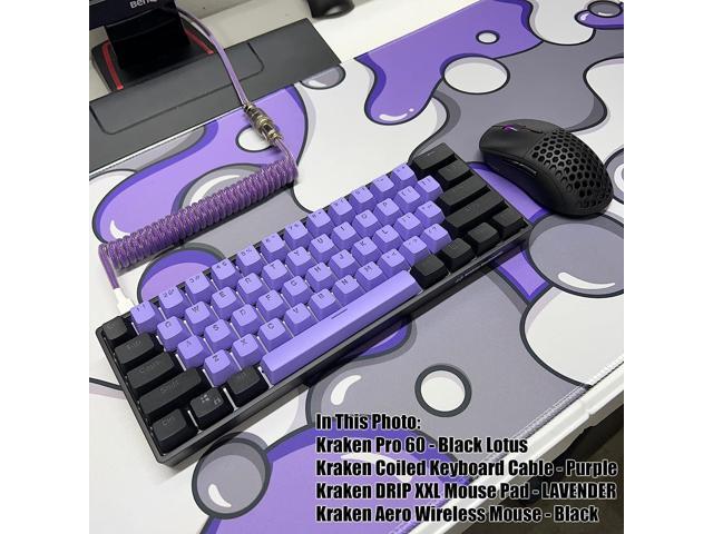 KEHIPI Keyboards DRIP Edition XXL Black & White Gaming Mouse Pad - Professional Artisan Mouse Pad - Black & White Gaming Desk Mat - 36' x 16' Thick...