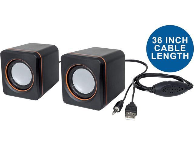 KEHIPI USB Powered Stereo Speaker System - Small Size - with Volume Control & 3.5 mm Aux Audio Plug to Connect to Laptop, Notebook, Desktop,...