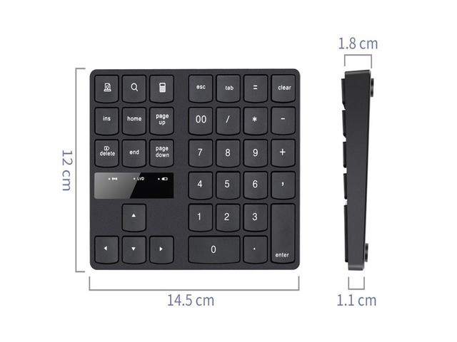 KEHIPI 2.4G USB Wireless Numeric Keypad 35 Keys Charging Digital Keyboard Notebook Laptop Mini Numpad
