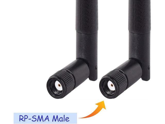 KEHIPI Dual Band WiFi 2.4GHz 5GHz 5.8GHz 3dBi MIMO RP-SMA Male Antenna (2-Pack) for WiFi Router Wireless Network Card USB Adapter Security IP...