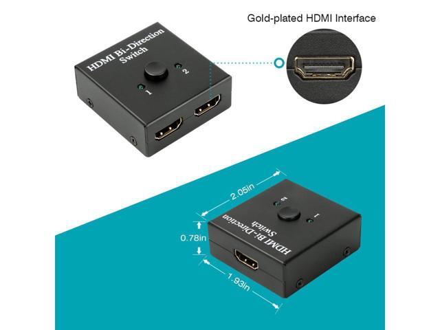 KEHIPI Bi-DirectionHDMI Splitter 2 in 1 Out or 1 in 2 Out HDMI Switch Amplifier Adapter Supports 4K/3D/1080/HDCP Passthrough-HDMI Switcher for...