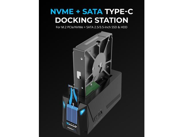 SABRENT USB C Docking Station for M.2 PCIe/NVMe and SATA 2.5/3.5-Inch SSD & HDD with Offline Cloning (DS-UNHC)