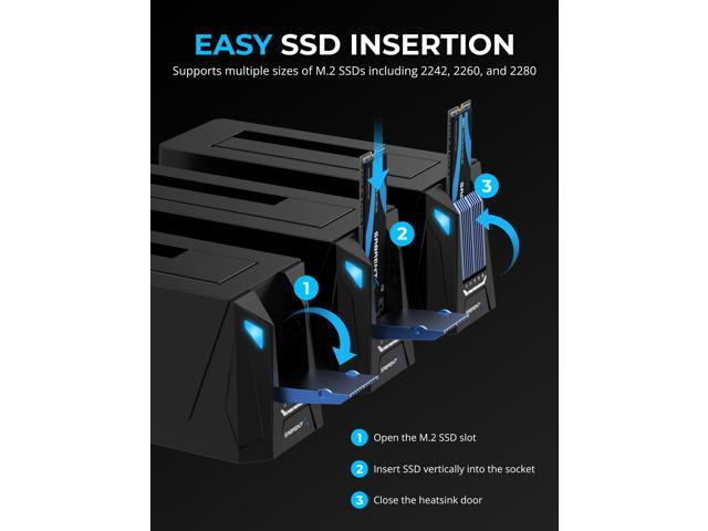 SABRENT USB C Docking Station for M.2 PCIe/NVMe and SATA 2.5/3.5-Inch SSD & HDD with Offline Cloning (DS-UNHC)