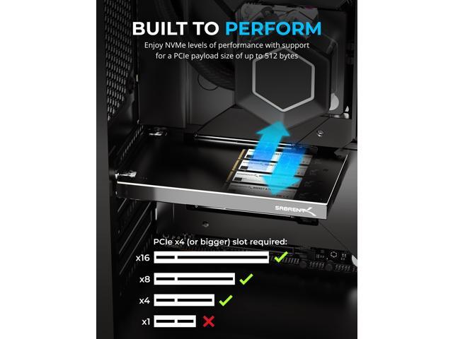 SABRENT 4-Drive NVMe M.2 SSD to PCIe 3.0 x4 Adapter Card [PC-P3X4]