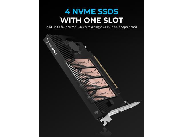 SABRENT 4-Drive NVMe SSD to PCIe 4.0 X 16 Adapter Card with Active Cooling [EC-P4BF]