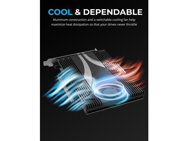 SABRENT 4-Drive NVMe SSD to PCIe 4.0 X 16 Adapter Card with Active Cooling [EC-P4BF]