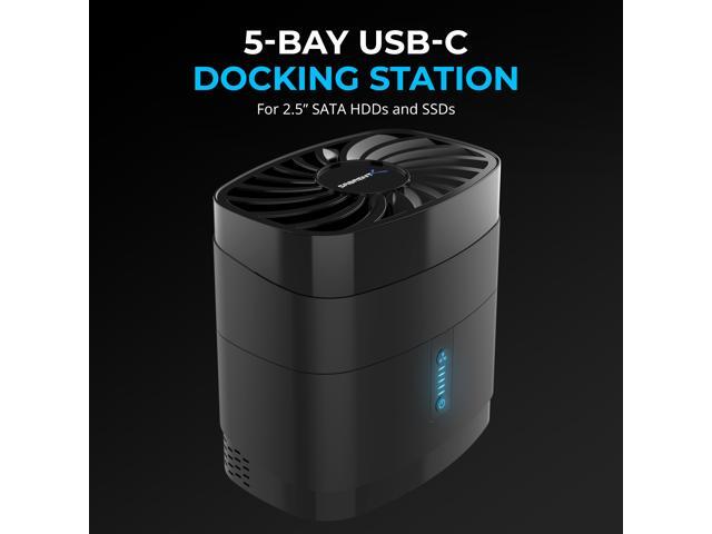 SABRENT 5-Bay USB-C Docking Station for 2.5 SATA HDDs and SSDs with Built-in Cooling Fan (DS-5R15)