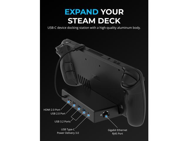 SABRENT Docking Station Compatible with Steam Deck, 7-in-1 Steam Deck Dock with M.2 SSD Slot, HDMI 2.0 4K@60Hz, Gigabit Ethernet, Dual USB-A 3.2...