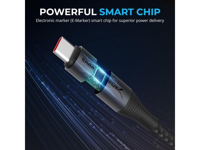 SABRENT USB C to USB C Charging Cable with Smart Display, 1M/3.3FT Long, E-Marker Chip, 100W Charging and 480Mbps Data Transfer Speeds, for...