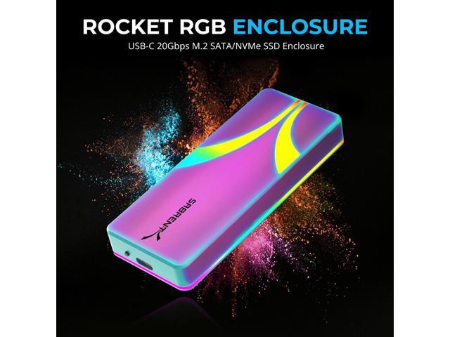 SABRENT Rocket RGB USB C 20Gbps M.2 SATA/NVMe SSD Enclosure - Special Edition (EC-RGBC)