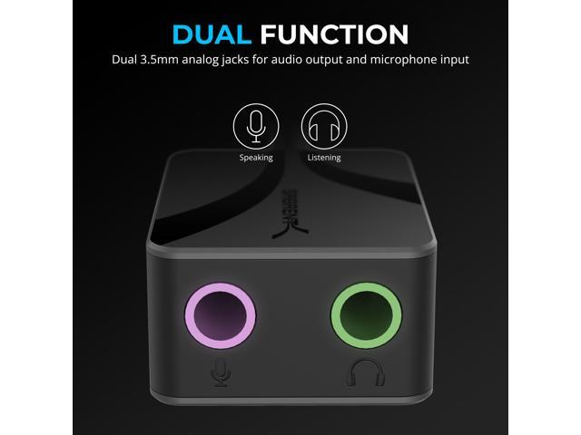SABRENT USB Type-C Audio Adapter with 24-Bit/96KHz Hi-Res Sound, Dual 3.5mm Jacks for Mic & Stereo, Aluminum Body, Plug-and-Play Compatible with...