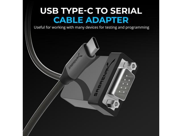 SABRENT USB-C to DB9 Serial RS-232 Adapter Cable 3FT, Prolific PL2303GS Chipset, USB 2.0, 1bps-12Mbps Baud Rate, for POS Terminals, Modems, GPS,...