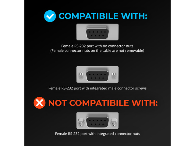 SABRENT USB-C to DB9 Serial RS-232 Adapter Cable 6FT, Prolific PL2303GS Chipset, USB 2.0, 1bps-12Mbps Baud Rate, for POS Terminals, Modems, GPS,...