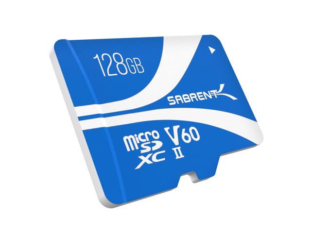 SABRENT Rocket V60 microSDXC Memory Card 128GB, V60 Specification, 8K Video, A1, UHS-II Compatible (SD-MT60-128GB)