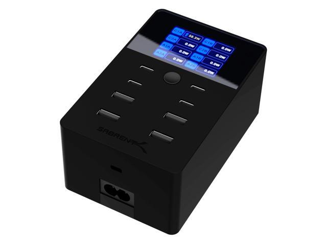 SABRENT 252W Charger 8-Port USB PD 3.0 with LCD Display, Fast Charging for USB-C & USB-A Devices, Laptops, Phones, Tablets, Gaming Consoles PPS,...